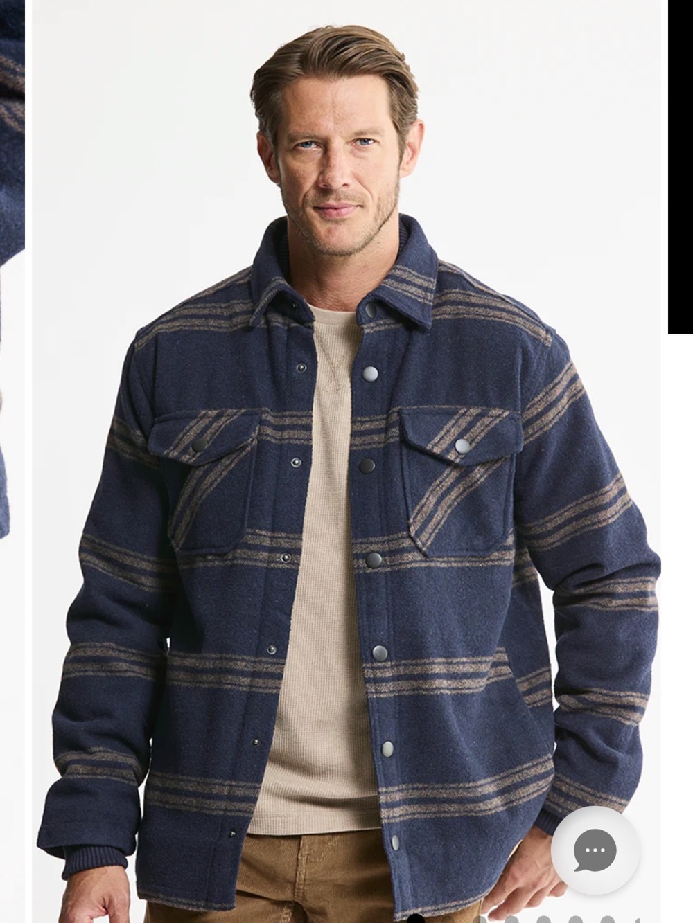 Jachs Navy Plaid Sherpa-Lined Shirt Jacket